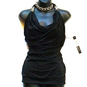 NWOT BeaUtiful Jeweled Halter Top Strappy OpenBack
